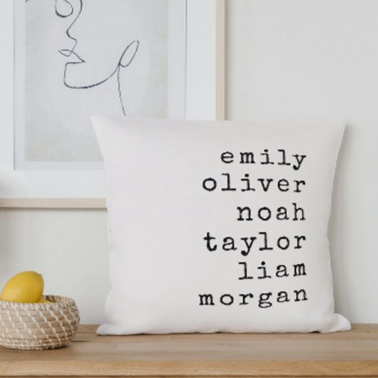 Personalized Family Names Custom Typewriter Font クッション