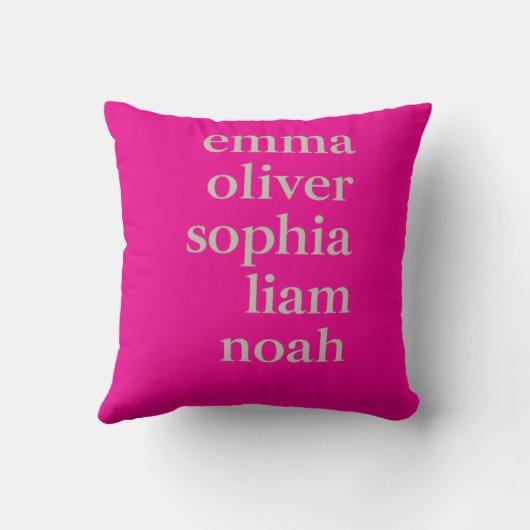 Personalized Family Names Minimal Throw Pillow | M クッション (裏面)