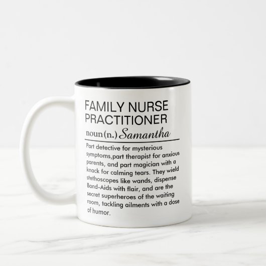 Personalized Family Nurse Practitioner Definition  ツートーンマグカップ (左)