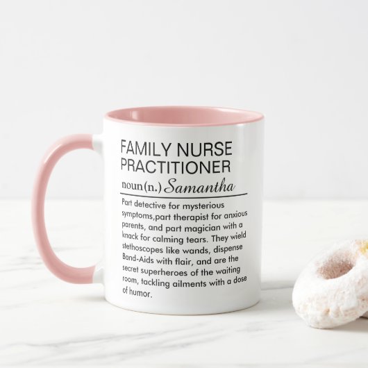 Personalized Family Nurse Practitioner Definition  マグカップ (ドーナツ)