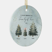 Personalized Family of Three Christmas Ornament セラミックオーナメント (右)