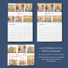 Personalized Family Photo Calendar 2026 カレンダー