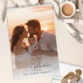 Personalized Family Photo Calendar Minimal Script カレンダー