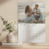 Personalized Family Photo Calendar Minimal Script カレンダー