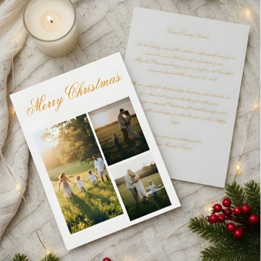 Personalized Family Photo Christmas Card サンキューカード