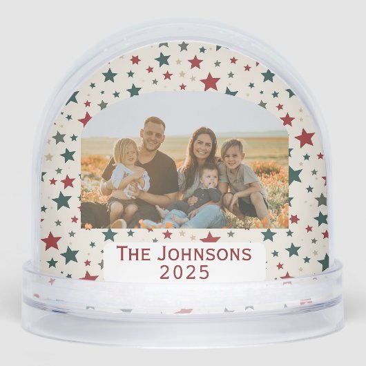 Personalized Family Photo Christmas Stars (正面)