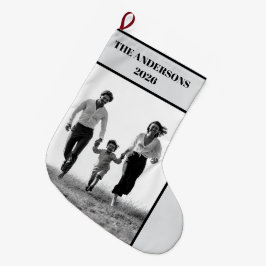 Personalized Family Photo Christmas Stocking ラージクリスマスストッキング