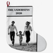 Personalized Family Photo Christmas Stocking ラージクリスマスストッキング (正面)