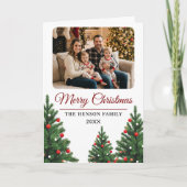 Personalized Family Photo Christmas Tree シーズンカード (正面)