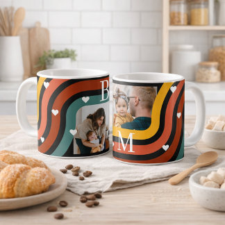 Personalized Family Photo Coffee Mug – Retro Desig コーヒーマグカップ