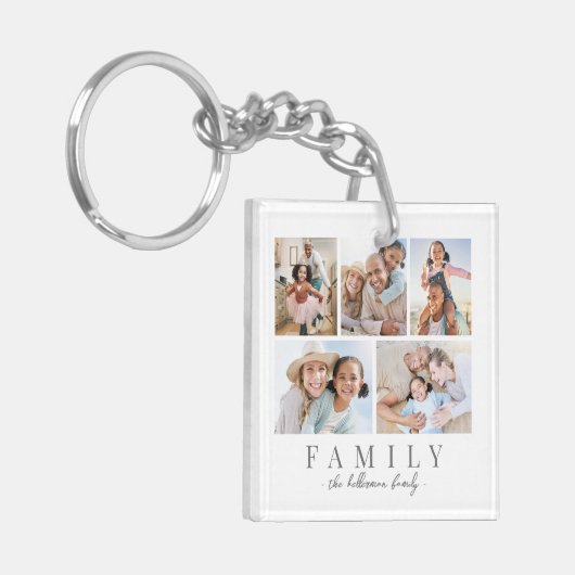 Personalized Family Photo Collage キーホルダー (正面左)