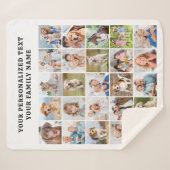 Personalized Family Photo Collage Cute 25 Picture シェルパブランケット (正面(横))