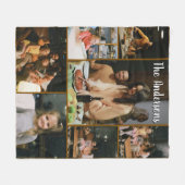 Personalized Family Photo Collage Fleece Blanket フリースブランケット (正面(横))