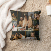 Personalized Family Photo Collage Throw Pillow クッション (ブランケット)