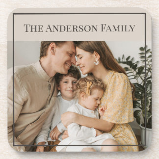 Personalized Family Photo | Custom Family Name  コースター