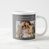 Personalized Family Photo | Custom Family Name  ジャンボコーヒーマグカップ (右)