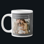 Personalized Family Photo | Custom Family Name  ジャンボコーヒーマグカップ<br><div class="desc">Start your day with a smile using this personalized family photo coffee mug featuring your own uploaded photo and customizable text. With a clean, modern layout and heartfelt family design, this mug is perfect for everyday use at home, school, or the office. A thoughtful gift for parents, siblings, grandparents, friends,...</div>