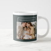 Personalized Family Photo | Custom Family Name  ジャンボコーヒーマグカップ (右)