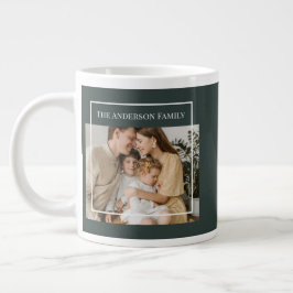Personalized Family Photo | Custom Family Name  ジャンボコーヒーマグカップ