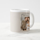 Personalized Family Photo | Custom Family Name  ジャンボコーヒーマグカップ (正面右)