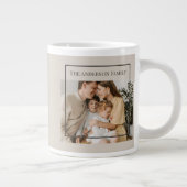 Personalized Family Photo | Custom Family Name  ジャンボコーヒーマグカップ (右)