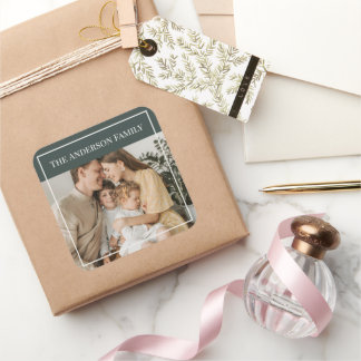 Personalized Family Photo | Custom Family Name  スクエアシール