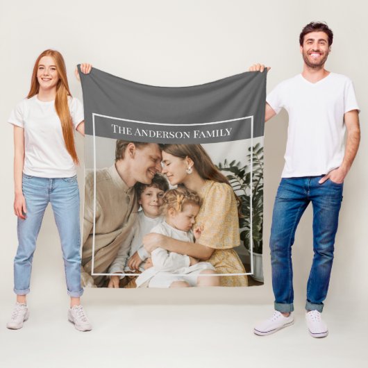 Personalized Family Photo | Custom Family Name  フリースブランケット (インサイチュ)
