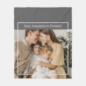 Personalized Family Photo | Custom Family Name  フリースブランケット (正面)