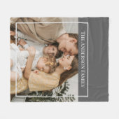 Personalized Family Photo | Custom Family Name  フリースブランケット (正面(横))