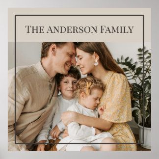 Personalized Family Photo | Custom Family Name  ポスター