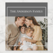Personalized Family Photo | Custom Family Name  ワインラベル (シングルラベル)