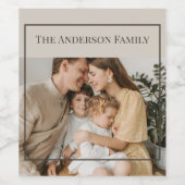 Personalized Family Photo | Custom Family Name ワインラベル (シングルラベル)