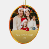 Personalized Family Photo & Merry Christmas セラミックオーナメント (右)
