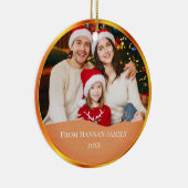 Personalized Family Photo & Merry Christmas セラミックオーナメント (右)