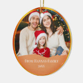 Personalized Family Photo & Merry Christmas セラミックオーナメント (左)