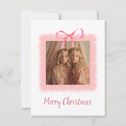 Personalized Family Photo Merry Christmas Card (正面)
