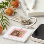 Personalized Family Photo Merry Christmas Keychain キーホルダー (正面右)