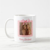 Personalized Family Photo Merry Christmas Mug コーヒーマグカップ (左)