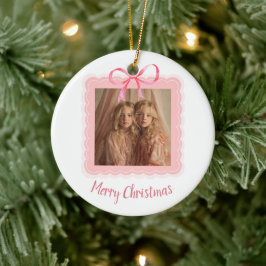 Personalized Family Photo Merry Christmas Ornament セラミックオーナメント