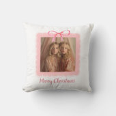 Personalized Family Photo Merry Christmas Pillow クッション (正面)