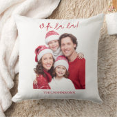 Personalized Family Photo & Name Christmas Pillow クッション (ブランケット)