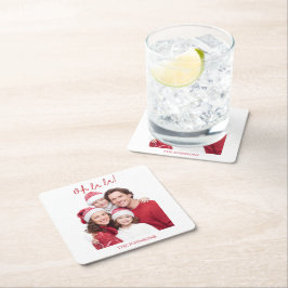 Personalized Family Photo & Name Paper Coaster スクエアペーパーコースター