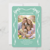 Personalized Family Photo On Mint Green Easter シーズンカード (正面)