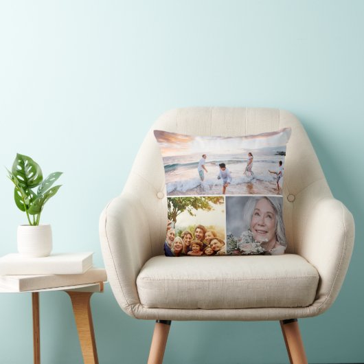 "Personalized Family Photo Pillow – Custom Keepsak クッション (椅子)