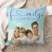 Personalized Family Photo Pillow Custom Name クッション (ブランケット)