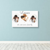 Personalized Family Photo Poster – Custom Name  キャンバスプリント (インサイチュ (ウッドフロア))