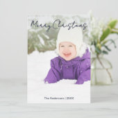 Personalized Family Photo Simple Minimalist シーズンカード (スタンド正面)