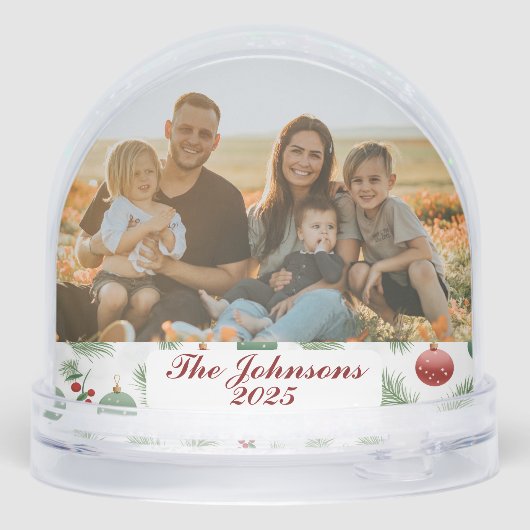Personalized Family Photo Snow Globe Custom Name (裏面)
