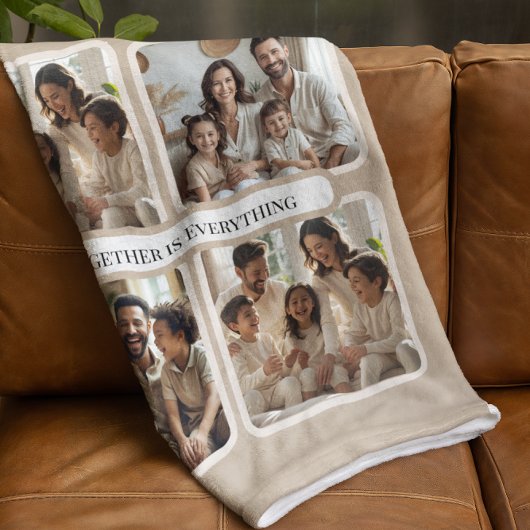  Personalized Family Photo-Together Is Everything シェルパブランケット