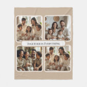  Personalized Family Photo-Together Is Everything フリースブランケット (正面)